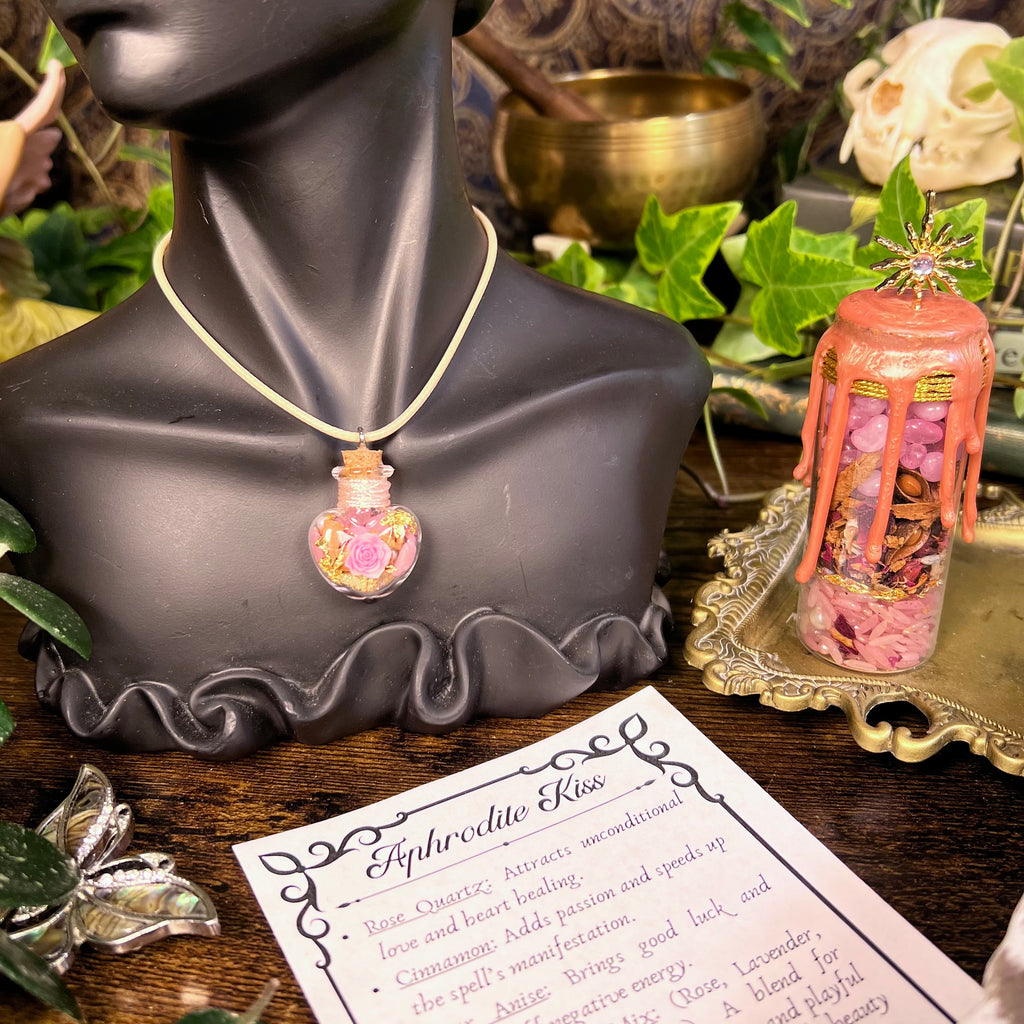 Love - Aphrodite Kiss Spell Jar Necklace