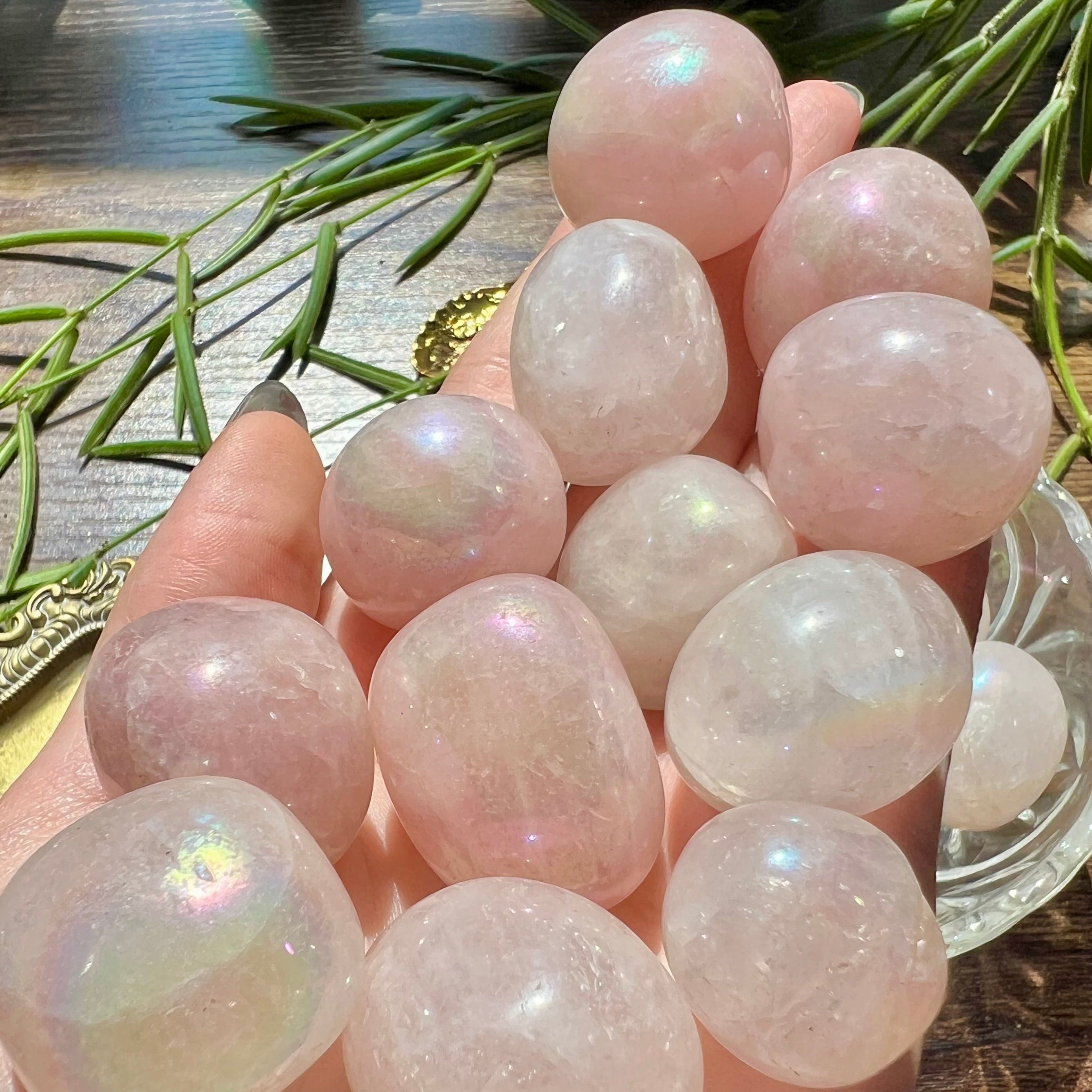 Aura Rose Quartz Tumble