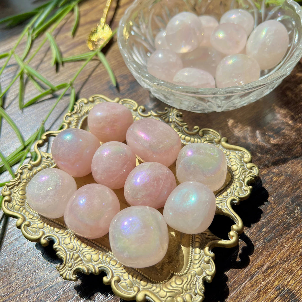 Aura Rose Quartz Tumble