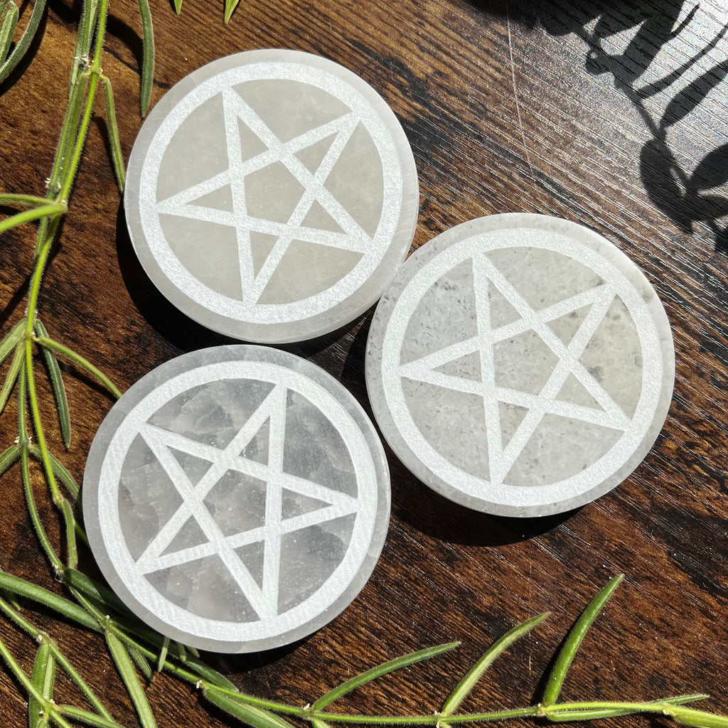 Selenite Charging Plate - Pentacle