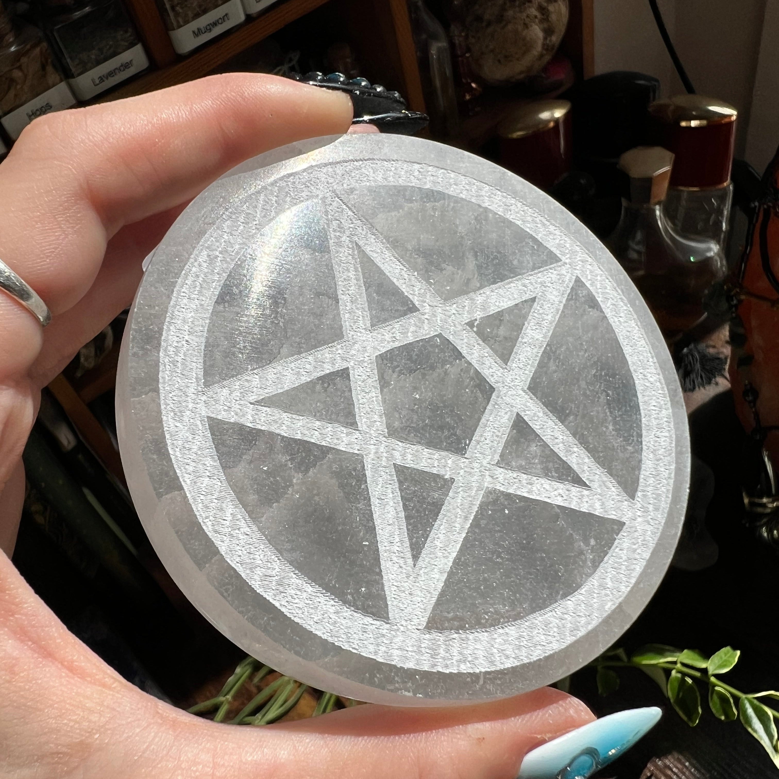 Selenite Charging Plate - Pentacle