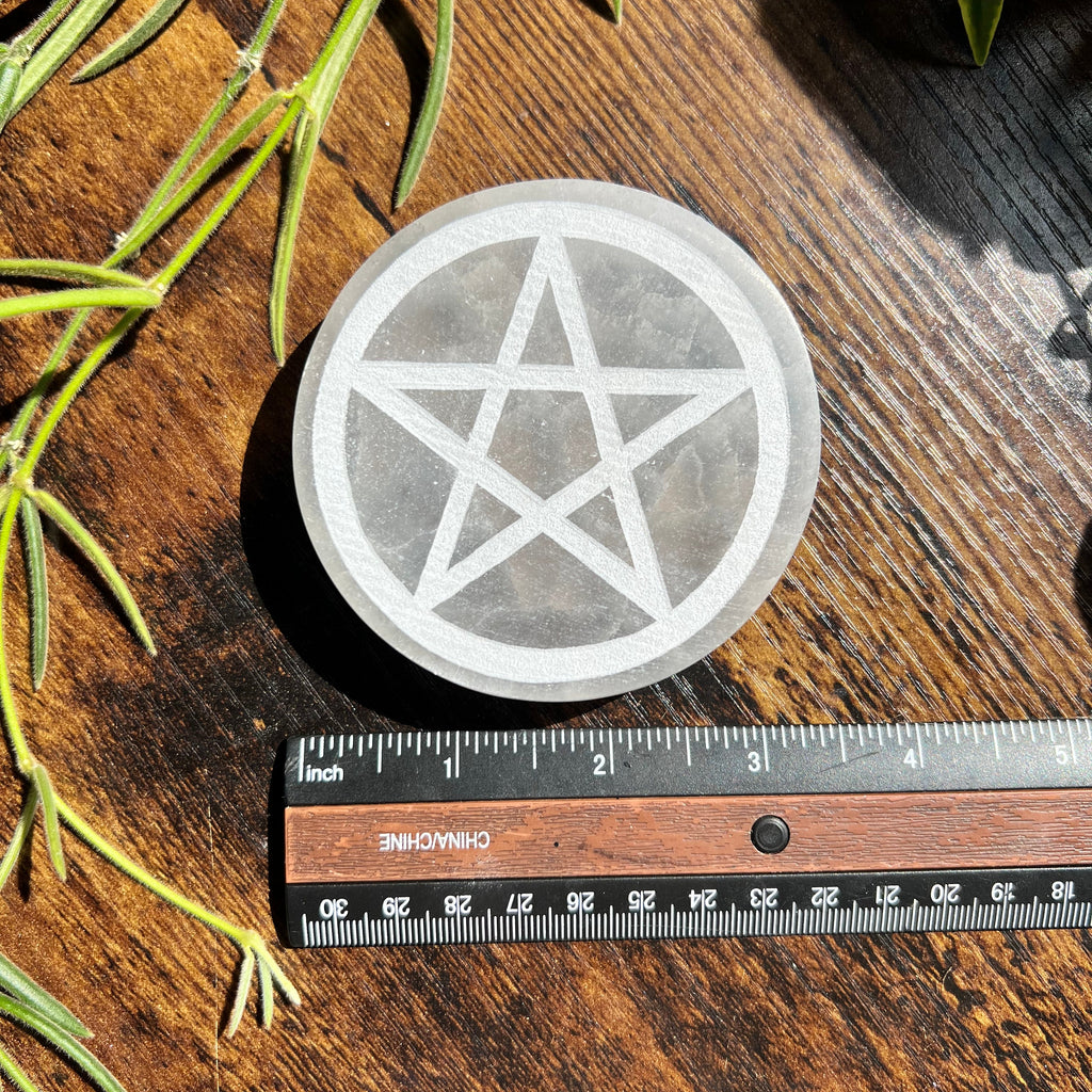 Selenite Charging Plate - Pentacle