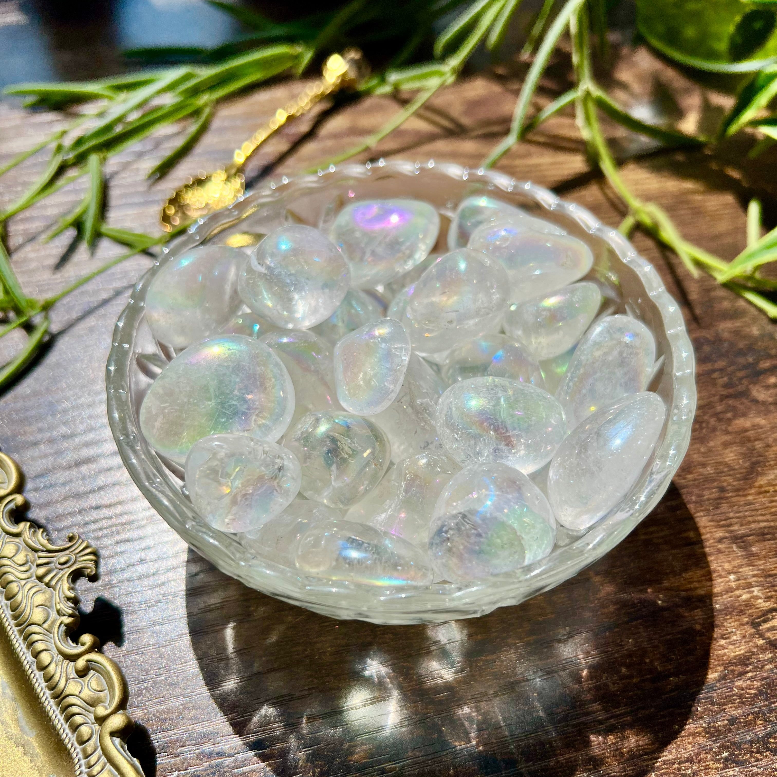 Aura Clear Quartz Tumble