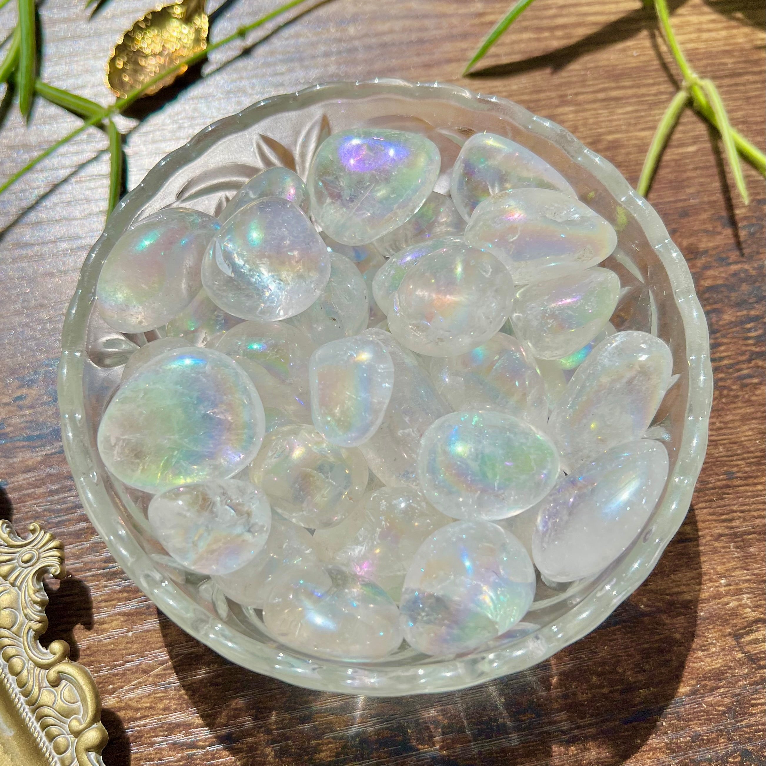 Aura Clear Quartz Tumble
