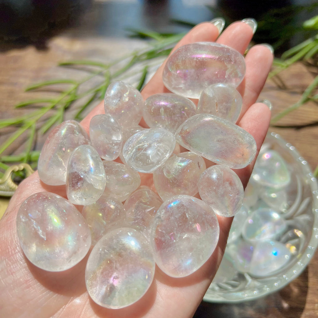Aura Clear Quartz Tumble