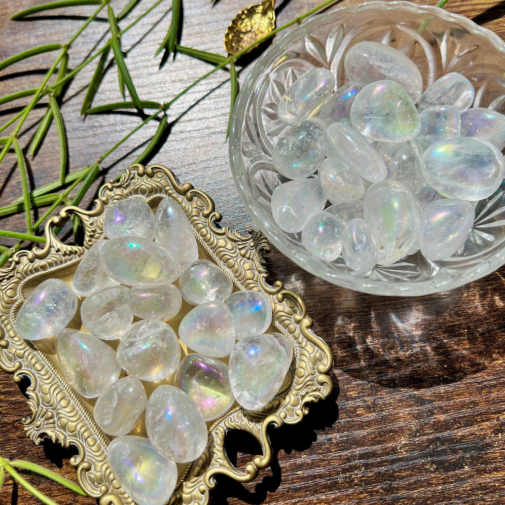 Aura Clear Quartz Tumble