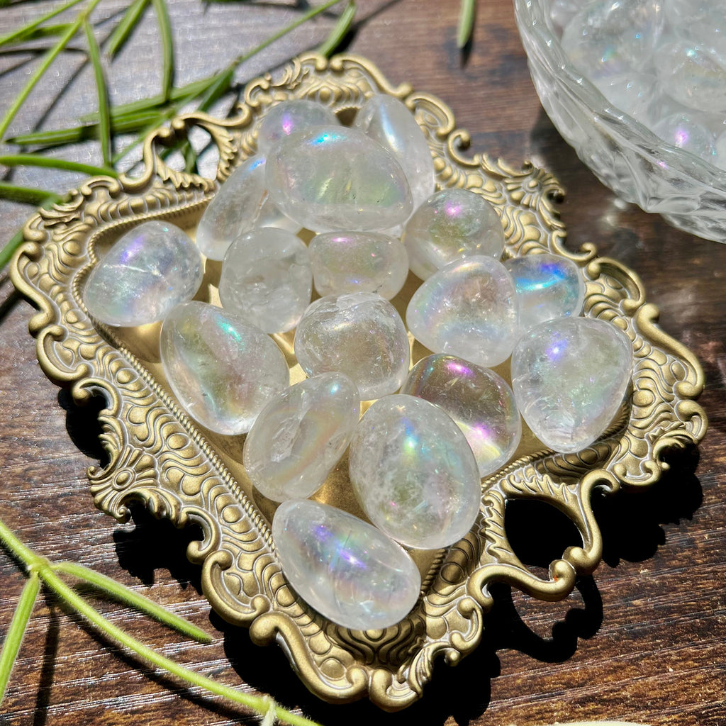 Aura Clear Quartz Tumble