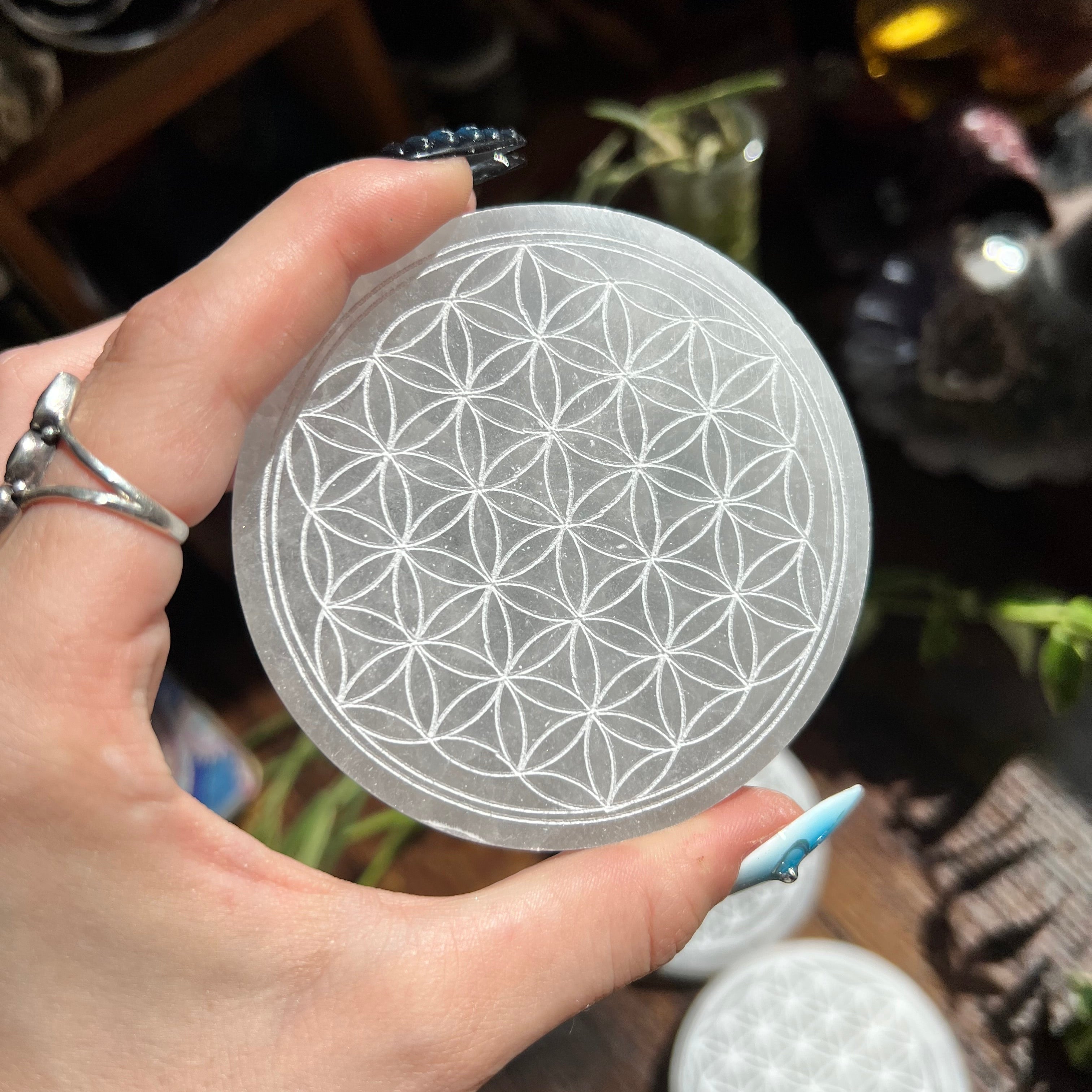 Selenite Charging Plate - Flower of Life