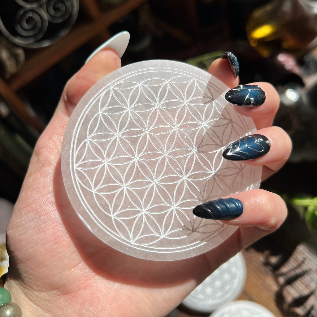 Selenite Charging Plate - Flower of Life