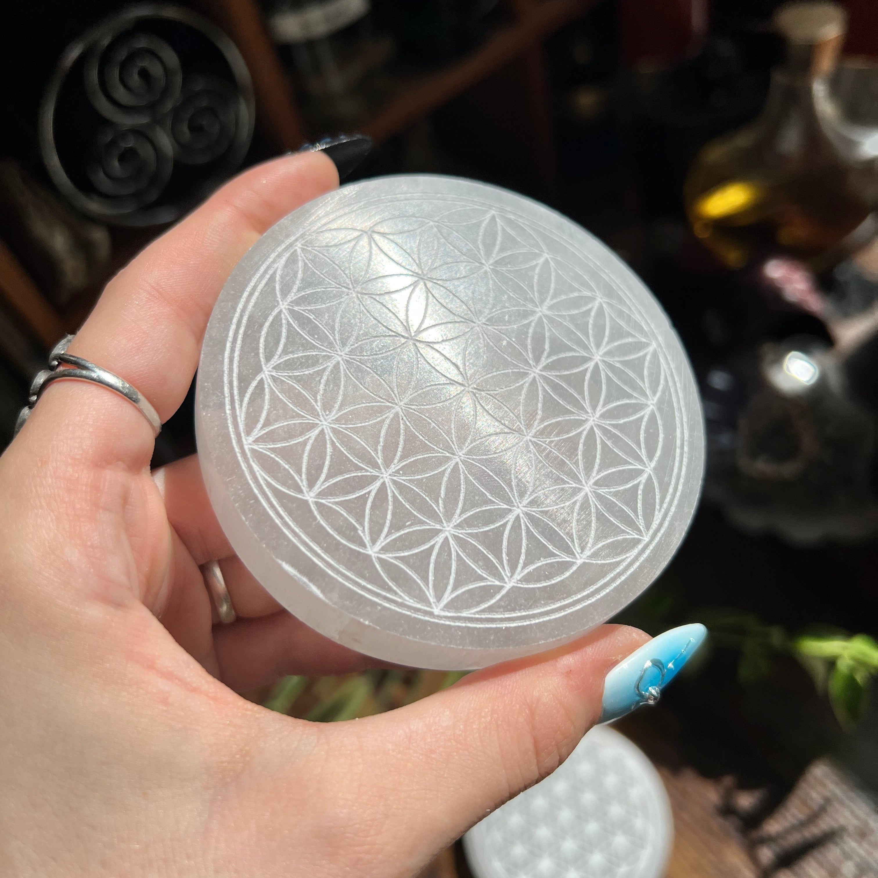 Selenite Charging Plate - Flower of Life