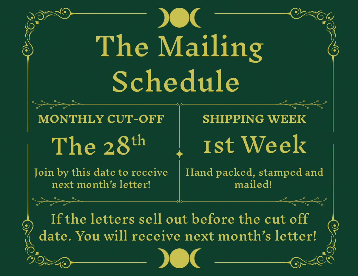 Tea Ritual Letter Triple Moon Tea Club Letters – Cottage Hag